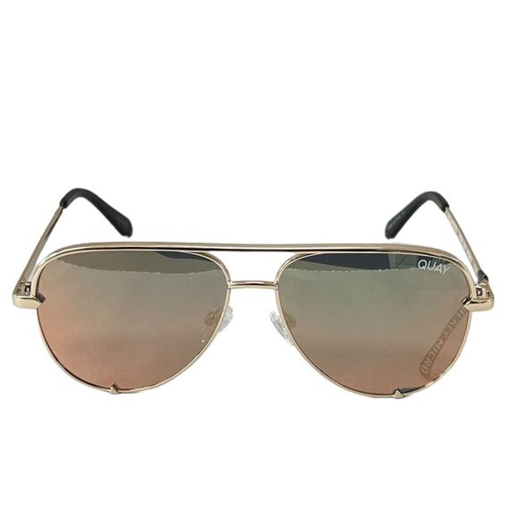 Quay Australia High Key Micro Sunglasses Medium Gold Polarized main image 4